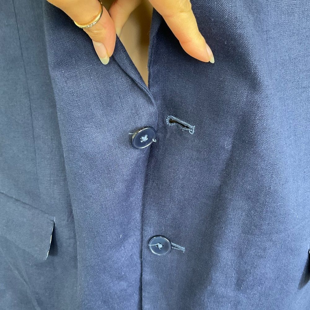 Lauren Ralph Lauren  Mens Store Blue Linen Suit Sport Coat Blazer Jacket 48L - Picture 7 of 16